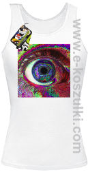 PSYCHODELIC EYE - top damski biały