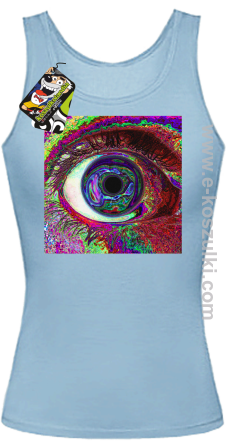 PSYCHODELIC EYE - top damski błękitny