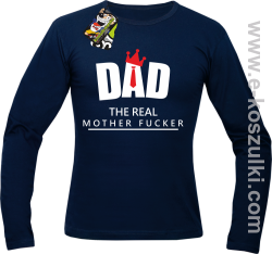 Dad The Real Mother fucker - longsleeve męski granatowy