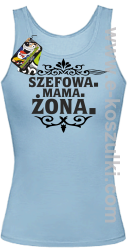 Szefowa Mama Żona - top damski błękitny