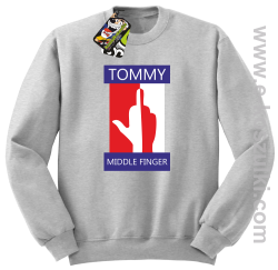 Tommy Middle Finger - bluza bez kaptura melanż 