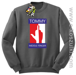 Tommy Middle Finger - bluza bez kaptura szara