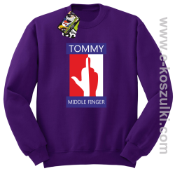 Tommy Middle Finger - bluza bez kaptura fioletowa