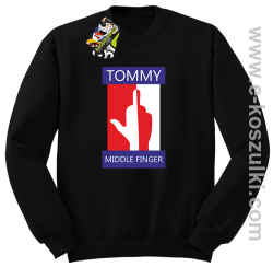 Tommy Middle Finger - bluza bez kaptura czarna