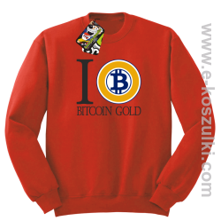 I love Bitcoin Gold - bluza męska bez kaptura czerwona