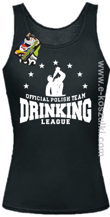 Official Polish Team Drinking League - top damski czarny