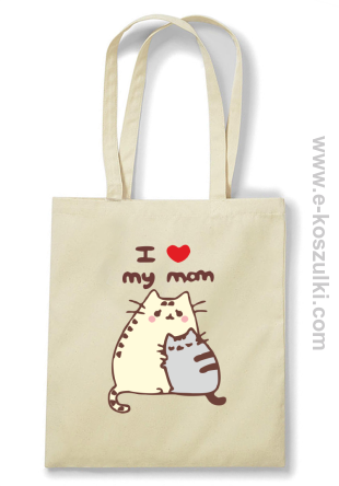 I love my Mom Two Sweety Cats - torba eko beżowa