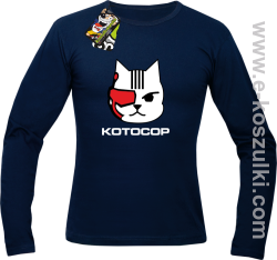 KotoCop - longsleeve męski granatowy