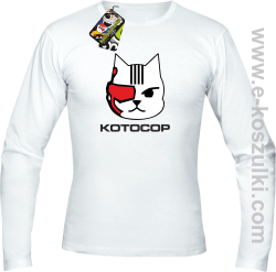 KotoCop - longsleeve męski biały