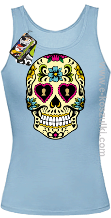 Floral Hearth Skull Design - top damski 