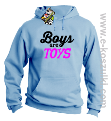 Boys are Toys - bluza z kapturem błękitna