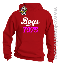 Boys are Toys - bluza z kapturem czerwona