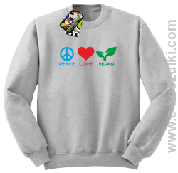 Peace Love Vegan - bluza bez kaptura STANDARD melanż 