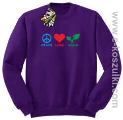 Peace Love Vegan - bluza bez kaptura STANDARD fioletowa