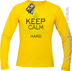 Keep Calm and TRAINING HARD - longsleeve męski żółty