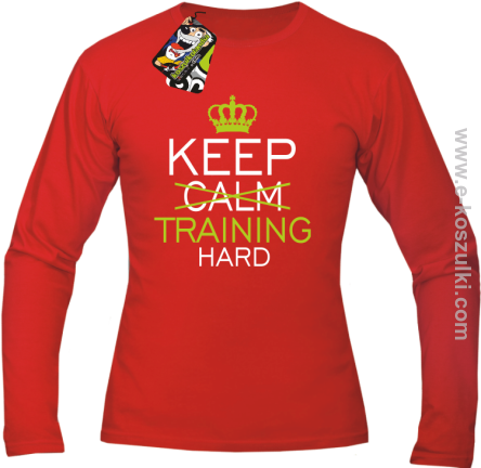 Keep Calm and TRAINING HARD - longsleeve męski czerwony