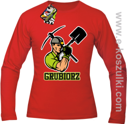 Grubiorz - longsleeve męski czerwony