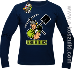 Grubiorz - longsleeve męski granatowy