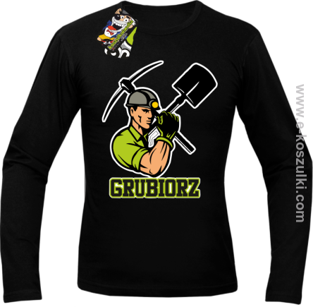 Grubiorz - longsleeve męski czarny