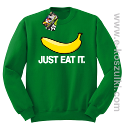 JUST EAT IT Banana - bluza bez kaptura STANDARD zielona