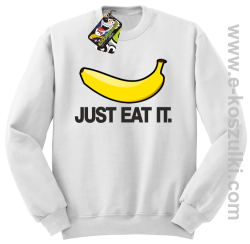 JUST EAT IT Banana - bluza bez kaptura STANDARD biała