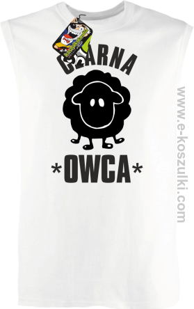 Czarna owca - Black Sheep - Bezrękawnik męski biały