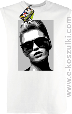 Woman in sunglasses BlackWhite - bezrękawnik męski biały