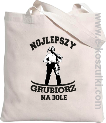 Nojlepszy grubiorz na dole - torba z nadrukiem beżowa