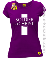 Soldier of Christ -  Żołnierz Chrystusa - koszulka damska fioletowa