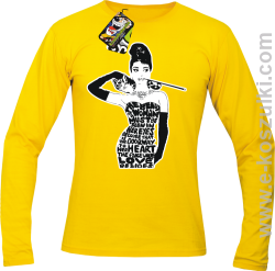 audrey hepburn RETRO-ART - longsleeve męski żółty