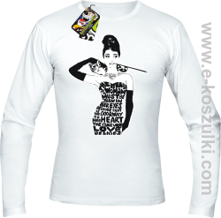 audrey hepburn RETRO-ART - longsleeve męski biały