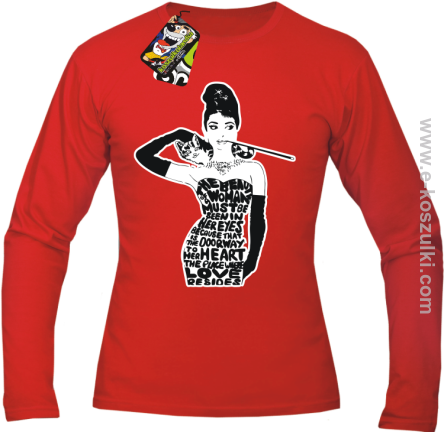 audrey hepburn RETRO-ART - longsleeve męski czerwony