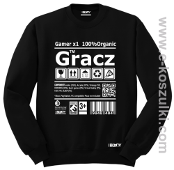 Gracz GAMER - bluza męska bez kaptura STANDARD czarna