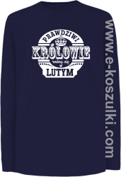 Prawdziwi królowie rodzą się w LUTYM - longsleeve dziecięcy granatowy