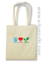 Peace Love Vegan - torba beżowa