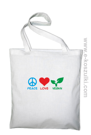 Peace Love Vegan - torba biała