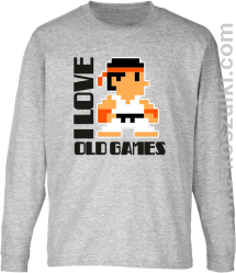 I LOVE OLD GAMES - longsleeve dziecięcy melanż 