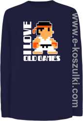 I LOVE OLD GAMES - longsleeve dziecięcy granatowy