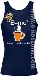 E=mc2 - Energy = Milk x Coffee 2 - top damski granatowy