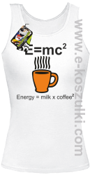 E=mc2 - Energy = Milk x Coffee 2 - top damski biały