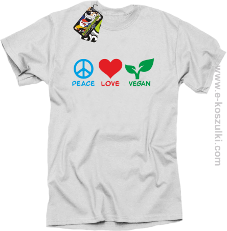 Peace Love Vegan - koszulka męska 