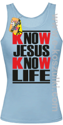 Know Jesus know life - Top damski błękit