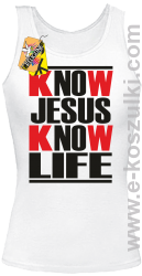 Know Jesus know life - Top damski biała