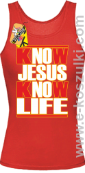 Know Jesus know life - Top damski red
