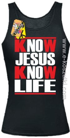 Know Jesus know life - Top damski czarny