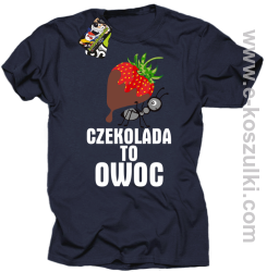 Czekolada to owoc - koszulka męska granatowa