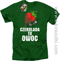 Czekolada to owoc - koszulka męska zielona