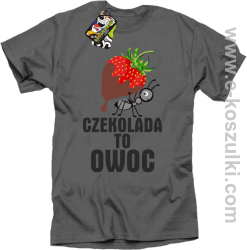 Czekolada to owoc - koszulka męska szara