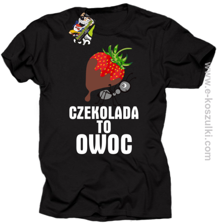 Czekolada to owoc - koszulka męska czarna