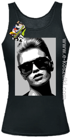 Woman in sunglasses BlackWhite - top damski czarny